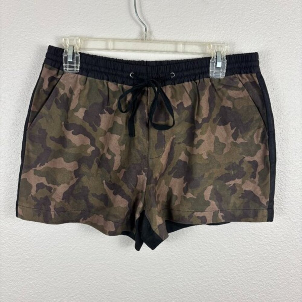 Cut25 By Yigal Azrouel Womens Multicolor Camo Lamb Leather Sports Shorts Size 10